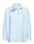 Celia - Coated Cotton Tops Blouses Long-sleeved Blue Day Birger Et Mikkelsen