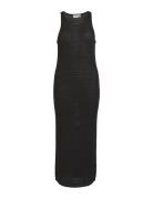 Vimargot Open O-Neck S/L Knit Dress/R Knælang Kjole Black Vila