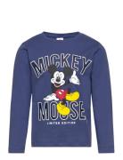 Tshirt Tops T-shirts Long-sleeved T-Skjorte Blue Mickey Mouse