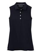 Banded Sport Mesh Sleeveless Button Polo Sport T-shirts & Tops Polos Black Peter Millar