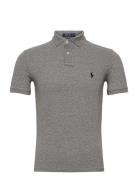 Slim Fit Mesh Polo Shirt Tops Polos Short-sleeved Grey Polo Ralph Lauren