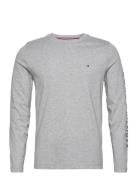 Tommy Logo Long Sleeve Tee Tops T-Langærmet Skjorte Grey Tommy Hilfiger