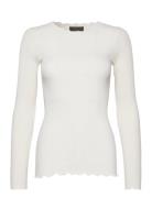 Organic T-Shirt W/ Lace Tops T-shirts & Tops Long-sleeved White Rosemunde