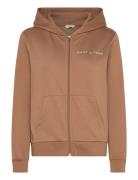 Reg Printed Graphic Zip Hood Tops Sweatshirts & Hoodies Hoodies Brown GANT