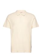 Cftristan 0146 Waffle Polo Shirt Tops Polos Short-sleeved Cream Casual Friday