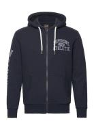 Athletic Coll Graphic Ziphood Tops Sweatshirts & Hoodies Hoodies Navy Superdry