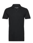 Bs Rinom Regular Fit Polo Shirt Tops Knitwear Short Sleeve Knitted Polos Black Bruun & Stengade