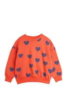 Hearts Aop Sweatshirt Tops Sweatshirts & Hoodies Sweatshirts Red Mini Rodini