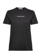 Institutional Straight Tee Tops T-shirts & Tops Short-sleeved Black Calvin Klein Jeans