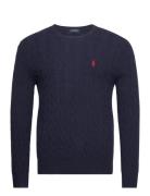 Cable-Knit Wool-Cashmere Sweater Tops Knitwear Round Necks Navy Polo Ralph Lauren