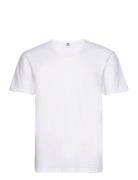 Dovre T-Shirts V-Neck Organic Tops T-Kortærmet Skjorte White Dovre
