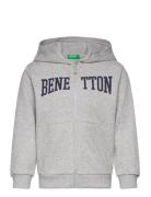 Jacket W/Hood L/S Tops Sweatshirts & Hoodies Hoodies Grey United Colors Of Benetton