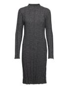 Irma Rib Dress Knælang Kjole Grey Gina Tricot