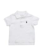 Cotton Interlock Polo Shirt Tops T-Kortærmet Skjorte White Ralph Lauren Baby