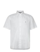 Flex Poplin Rf Shirt S/S Tops Shirts Short-sleeved White Tommy Hilfiger
