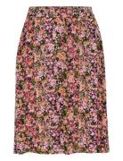 Kaamber Short Skirt Knælang Nederdel Multi/patterned Kaffe