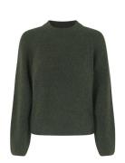 Brookline Knit New O-Neck Tops Knitwear Jumpers Khaki Green Second Female