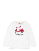 Kmgkita Reg L/S Heart Slit Top Box Tops T-shirts Long-sleeved T-Skjorte White Kids Only