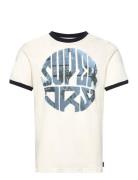 Photographic Logo T Shirt Tops T-Kortærmet Skjorte White Superdry