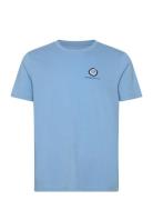 Regular Fit Single Jersey Wave Ches Tops T-Kortærmet Skjorte Blue Knowledge Cotton Apparel