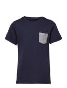 Myske Wool Youth Tee Navy Mel/Solidgrey 128 Sport T-Kortærmet Skjorte Blue Bergans