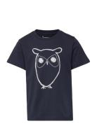 Regular Big Owl T-Shirt - Gots/Vega Tops T-Kortærmet Skjorte Black Knowledge Cotton Apparel