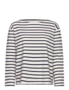 Blessed Sweatshirt Stripe Tops T-shirts & Tops Long-sleeved White Moshi Moshi Mind
