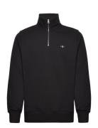 Reg Shield Half Zip Sweat Tops Sweatshirts & Hoodies Sweatshirts Black GANT