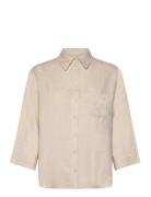 Carolina Shirt Tops Shirts Long-sleeved Beige Movesgood