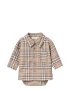 Nbmdamien Ls Boxy Body Shirt Lil Tops Shirts Long-sleeved Shirts Beige Lil'Atelier