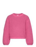 Sweater Mesh Knit Tops Knitwear Pullovers Pink Lindex