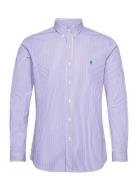 Slim Fit Striped Stretch Poplin Shirt Tops Shirts Casual Purple Polo Ralph Lauren