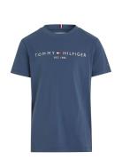 U Essential Tee S/S Tops T-Kortærmet Skjorte Blue Tommy Hilfiger
