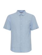 Cfaksel Ss Linen Mix Shirt Tops Shirts Short-sleeved Blue Casual Friday