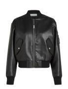 Faux Leather Bomber Jacket Læderjakke Skindjakke Black Calvin Klein Jeans