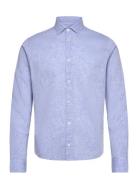 Jamie Cotton Linen Shirt Ls Tops Shirts Casual Blue Clean Cut Copenhagen