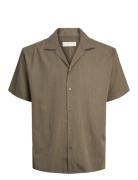 Jprccaaron Tencel Resort Shirt S/S Ln Tops Shirts Short-sleeved Brown Jack & J S