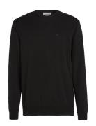 Cotton Silk Blend Cn Sweater Tops Knitwear Round Necks Black Calvin Klein