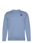 Cloudspun Patch Crewneck Tops Sweatshirts & Hoodies Sweatshirts Blue PUMA Golf