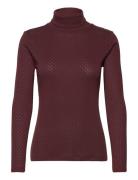 Arense Roll Neck Gots Tops T-shirts & Tops Long-sleeved Purple Basic Apparel