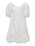 Kogcleo Life S/S Emb Dress Wvn Dresses & Skirts Dresses Casual Dresses Short-sleeved Casual Dresses White Kids Only