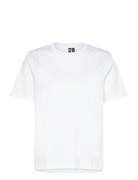 Pcria Ss Solid Tee Jrs Noos Bc Tops T-shirts & Tops Short-sleeved White Pieces