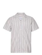 Lawson Stripe Ss Shirt Designers Shirts Short-sleeved Purple Les Deux