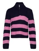 Kognewbella Nicoya L/S Zip Pullover Knt Tops Knitwear Pullovers Multi/patterned Kids Only