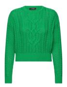 Cable-Knit Cotton Crewneck Sweater Tops Knitwear Jumpers Green Lauren Ralph Lauren
