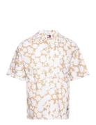 Tjm Rlx Floral Aop Camp Shirt Tops Shirts Short-sleeved White Tommy Jeans
