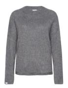 Florie Brushed Sweater Tops Knitwear Jumpers Grey Once Untold