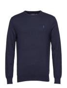 Slim Fit Cotton Sweater Tops Knitwear Round Necks Navy Polo Ralph Lauren
