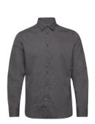 Slhslimowen-Brushed Shirt Ls Noos Tops Shirts Casual Grey Selected Homme