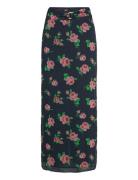 Chiffon Maxi Skirt Lang Nederdel Navy ROTATE Birger Christensen